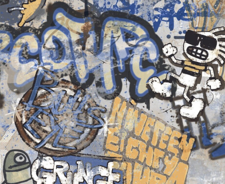 Glazed porcelain floor tiles, 120x280 cm, matt grey, rectified, A4H248 City Graffiti Grey