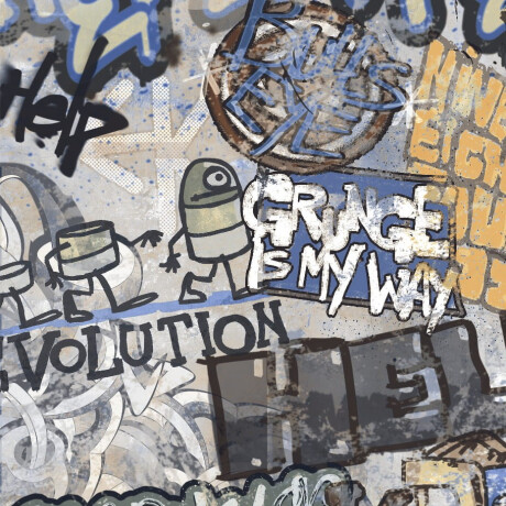 Glazed porcelain floor tiles, 120x280 cm, matt grey, rectified, A4H248 City Graffiti Grey #2