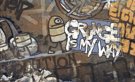 Large-format glazed porcelain stoneware floor tiles, 120x280 cm, matt, rectified, A4H262 City Graffiti Multicolor