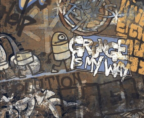 Large-format glazed porcelain stoneware floor tiles, 120x280 cm, matt, rectified, A4H262 City Graffiti Multicolor