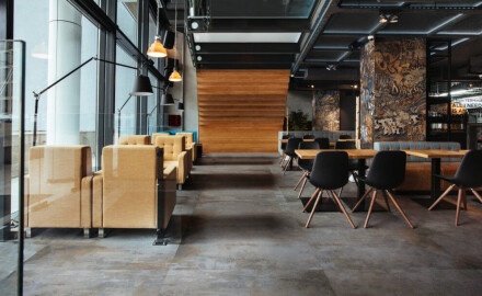 Glazed porcelain floor tiles, 120x120 cm, matt brown, rectified, A4H265 City Multicolor