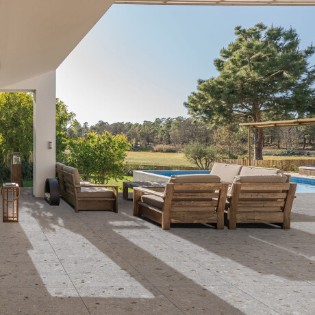 Glazed porcelain stoneware floor tiles, 60x120cm, light grey, matt, rectified, A4H418, Ceppo Di Gre Multi terrazzo #11