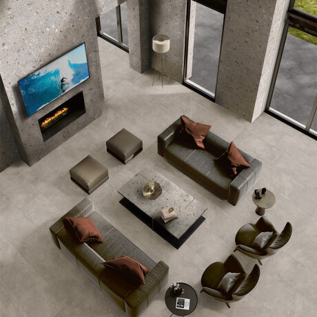 Glazed porcelain stoneware floor tiles, 60x120cm, light grey, matt, rectified, A4H418, Ceppo Di Gre Multi terrazzo #17