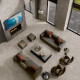 Glazed porcelain stoneware floor tiles, 60x120cm, light grey, matt, rectified, A4H418, Ceppo Di Gre Multi terrazzo #17