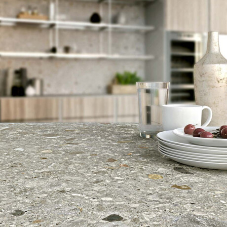 Glazed porcelain stoneware floor tiles, 60x120cm, light grey, matt, rectified, A4H418, Ceppo Di Gre Multi terrazzo #18