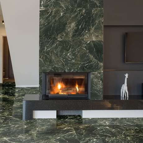 Large-format porcelain stoneware tile, 120x270 cm, green, glossy, rectified, A4H446 Verde Alpi #5