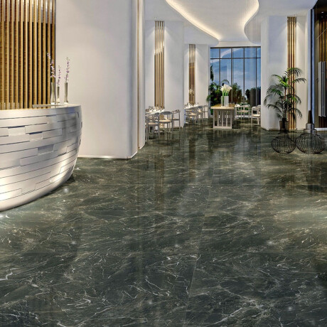 Large-format porcelain stoneware tile, 120x270 cm, green, glossy, rectified, A4H446 Verde Alpi #8