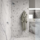 Glazed porcelain stoneware floor tiles, 120x280 cm, matt finish with grey veining, rectified, A4H452 Statuario Superiore #1