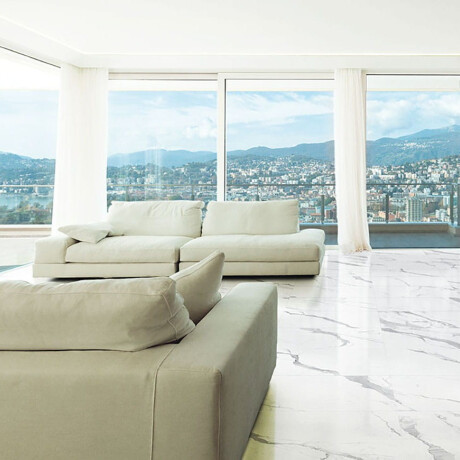 Glazed porcelain floor tiles, 120x120 cm, matt finish with grey veining, rectified, A4H455 Statuario Superiore #2