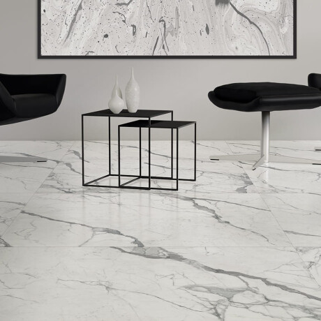 Glazed porcelain floor tiles, 120x120 cm, matt finish with grey veining, rectified, A4H455 Statuario Superiore #3