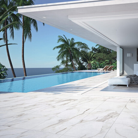 Large-format porcelain tiles, 120x280, white marble with grey veins, gloss finish, A4H462 Calacatta #1