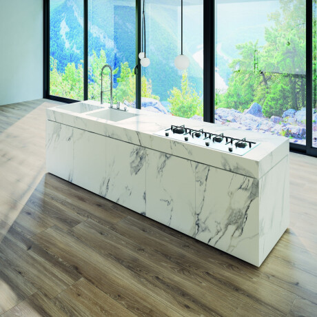 Large-format porcelain stoneware tile, 120x270 cm, with grey veins, matt finish, rectified, A4H463 Calacatta #12