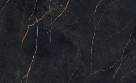 Large-format porcelain tiles, 120x280, black marble with gold veins, gloss finish, A4H474 Sant Loreno