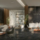 Large-format porcelain tiles, 120x280, black marble with gold veins, gloss finish, A4H474 Sant Loreno #7