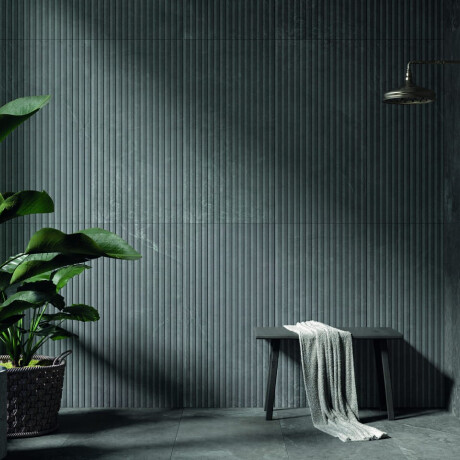 Grooved stone-effect floor tiles, 60x120, dark grey matt, A4H511 Rigat-One Ermetica Lavagna #2
