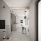 60x120 cm grey floor tiles with light veining, matt finish, A4H613 Ermetica Grigio #6