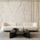 Large-format 120x280 marble-effect porcelain tiles with warm-toned veining, matt finish, A4H632 Dubai Gold #8