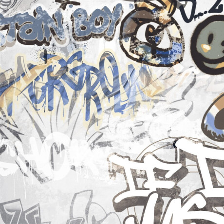 Glazed porcelain floor tiles, 120x280 cm, matt grey, rectified, A4H640 City Graffiti White #3