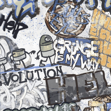 Glazed porcelain floor tiles, 120x280 cm, matt grey, rectified, A4H640 City Graffiti White #4