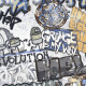 Glazed porcelain floor tiles, 120x280 cm, matt grey, rectified, A4H640 City Graffiti White #4