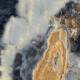 Large-format porcelain stoneware, 120x280, deep blue marble with veins, gloss finish, A4H674 Eterno Blu #1