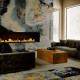 Large-format porcelain stoneware, 120x280, deep blue marble with veins, gloss finish, A4H674 Eterno Blu #7