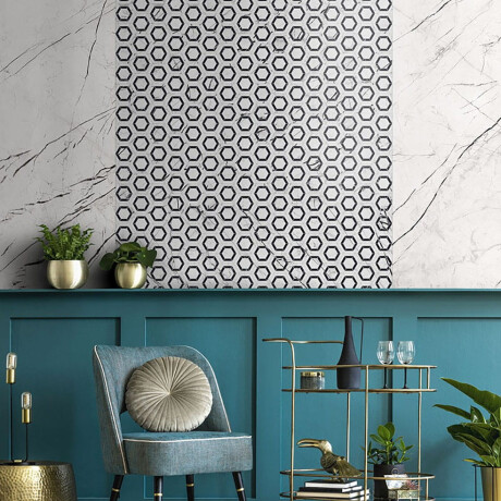 Large-format porcelain tiles, 120x280, white marble with black veins, gloss finish, A4H679 Markina White #6