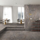 Large-format porcelain tiles, 120x280, grey marble with gold veins, gloss finish, A4H721 Sarankolin #2