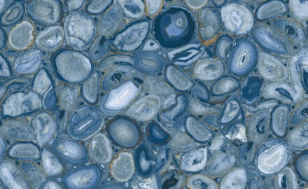 Large-format porcelain stoneware 120x280, blue agate, gloss finish, A4H832 Aghatina Azul