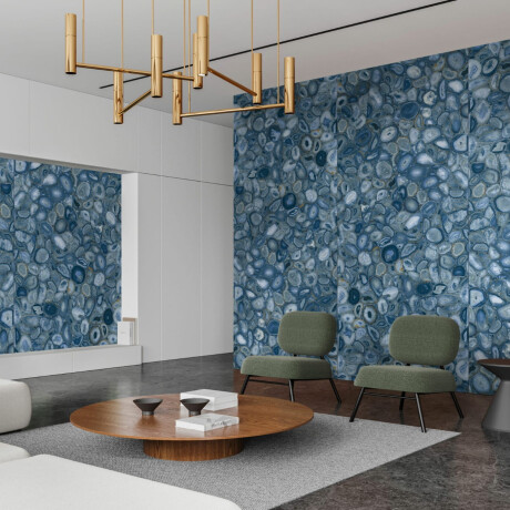 Large-format porcelain stoneware 120x280, blue agate, gloss finish, A4H832 Aghatina Azul #2