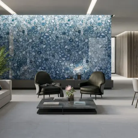 Large-format porcelain stoneware 120x280, blue agate, gloss finish, A4H832 Aghatina Azul #3
