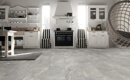 Glazed Porcelain Floor Tiles 60x120cm, matt grey, rectified, A4H84 Iroc Greige