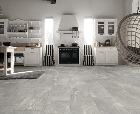 Glazed Porcelain Floor Tiles 60x120cm, matt grey, rectified, A4H84 Iroc Greige