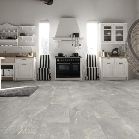 Glazed Porcelain Floor Tiles 60x120cm, matt grey, rectified, A4H84 Iroc Greige #1
