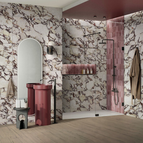 Large-format porcelain stoneware, 120x280, marble with purple veins, matt finish, A4H844 Calakatta Wiola #4