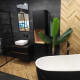 Glazed porcelain stoneware floor tiles, 60x120cm, matt black, rectified, A4H85 Iroc Black #2