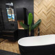 Glazed porcelain stoneware floor tiles, 60x120cm, matt black, rectified, A4H85 Iroc Black #4