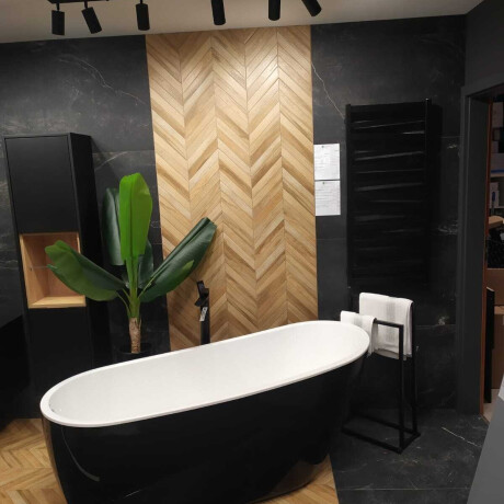 Glazed porcelain stoneware floor tiles, 60x120cm, matt black, rectified, A4H85 Iroc Black #5
