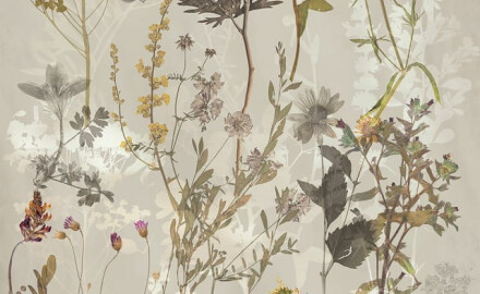 60x120 cm grey wall tiles with floral patterns, matt finish, A4H919 Glame