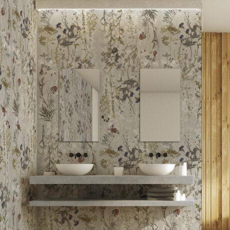60x120 cm grey wall tiles with floral patterns, matt finish, A4H919 Glame #4