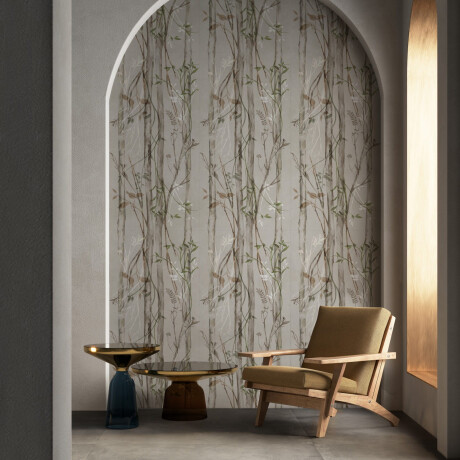 60x120 cm grey wall tiles with botanical patterns, matt finish, A4H920 Erbario #2