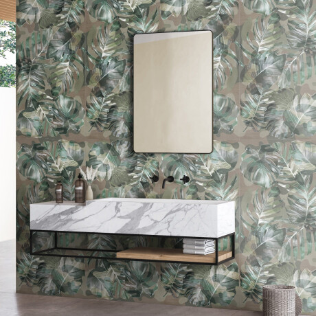 60x120 cm beige wall tiles with floral patterns, matt finish, A4H922 Kamu #3