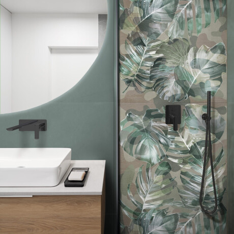 60x120 cm beige wall tiles with floral patterns, matt finish, A4H922 Kamu #5
