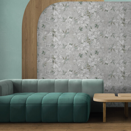 60x120 cm grey wall tiles with floral patterns, matt finish, A4H923 Lirio #3