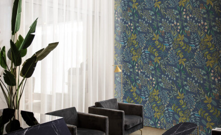 60x120 cm blue wall tiles with floral patterns, matt finish, A4H924 Majorele