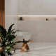 Large-format 120x280 marble-effect porcelain tiles with veining, gloss finish A4H939 Saffire Cream #4