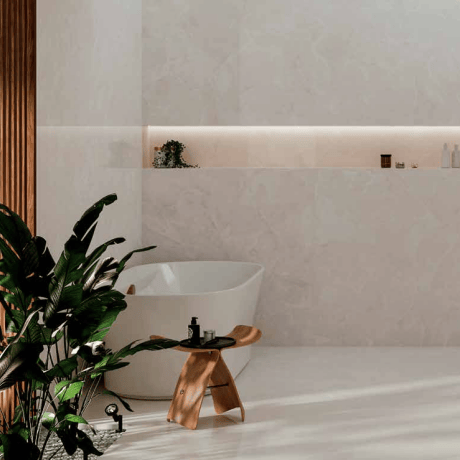 Large-format porcelain tiles, 100x100, veined marble, gloss finish, A4H941 Saffire Cream #1
