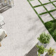 Glazed porcelain stoneware floor tiles, 60x120, Ivory, light grey, matt, rectified, A4H95, terrazzo #9