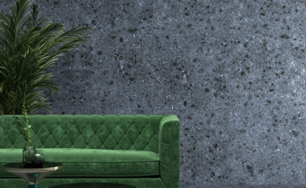 Glazed porcelain stoneware floor tiles, 60x120, Anthracite matt, rectified, A4H98, Terrazzo