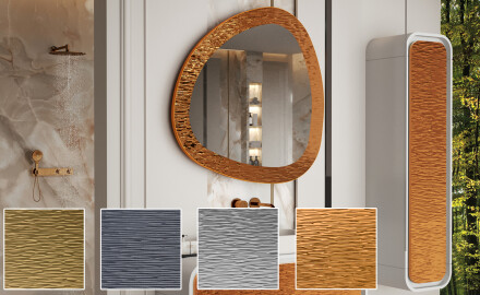 Irregular mirror with a modern metal frame L290